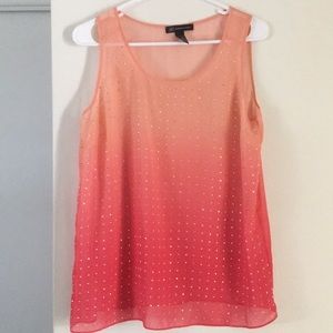 INC Ombré sheer tank top
